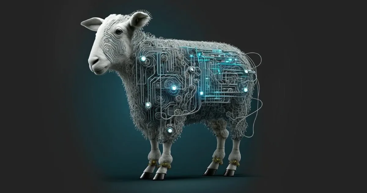 Lamb made out of circuitry